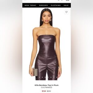 NWT CULTNAKED Killa Bandeau Top in Plum s small